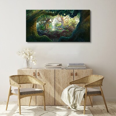 Obraz canvas Tajomný les plný života