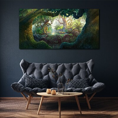 Obraz canvas Tajomný les plný života