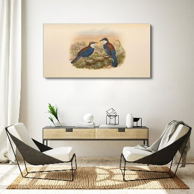 Obraz Canvas Vtáky hovoriace v pastelovej scenérii