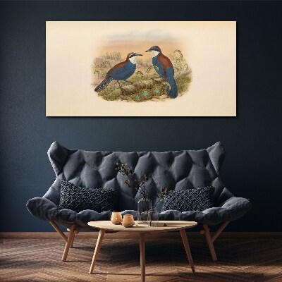 Obraz Canvas Vtáky hovoriace v pastelovej scenérii