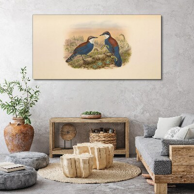 Obraz Canvas Vtáky hovoriace v pastelovej scenérii