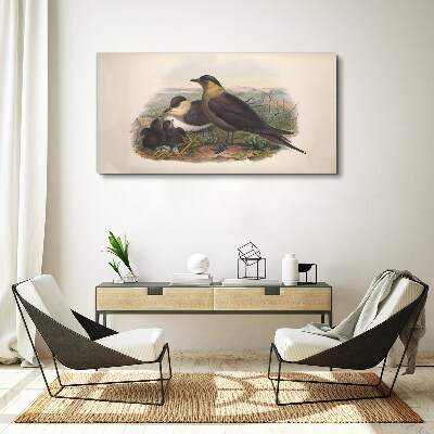 Obraz Canvas Rodina vtákov na hniezde