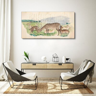 Obraz Canvas Pokojná krajina s jeleňmi