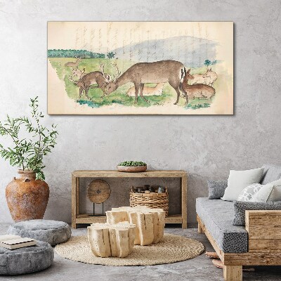 Obraz Canvas Pokojná krajina s jeleňmi