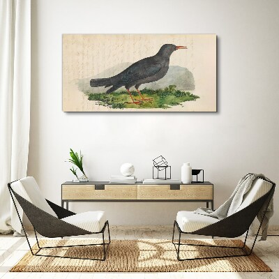 Obraz Canvas Vták na zelenom pozadí