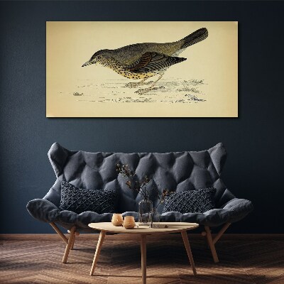 Obraz Canvas Vták na béžovom pozadí