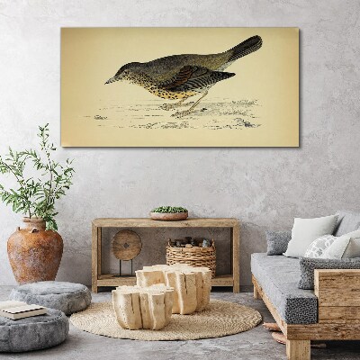Obraz Canvas Vták na béžovom pozadí