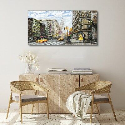 Obraz canvas Newyorská ulica v žltých taxíkoch