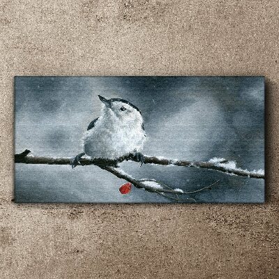 Obraz canvas Zimný vták na konári