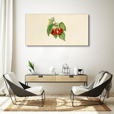 Obraz na plátne Ovocné čerešne vetvy listy