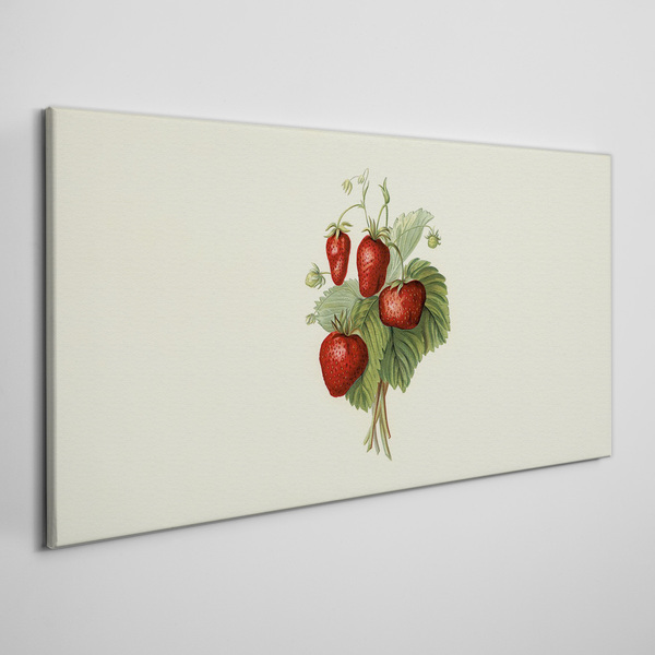 Obraz na plátne Ovocie jahodové listy