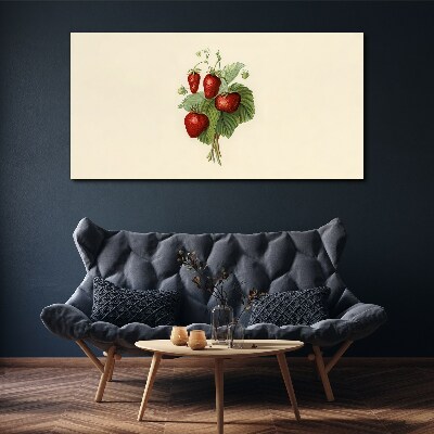 Obraz na plátne Ovocie jahodové listy