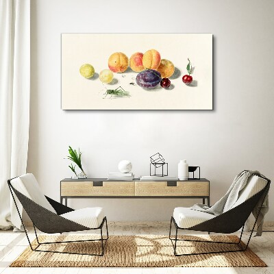 Obraz na plátne Ovocné čerešne broskyne