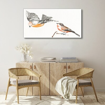 Obraz na plátne Kreslenie vetva zvierat vták