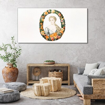 Obraz na plátne Portrét ženy s kvetinami