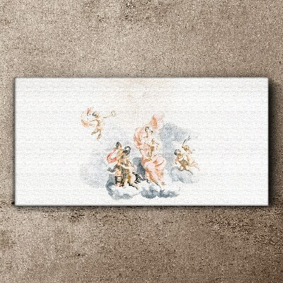 Obraz na plátne Kreslenie starovekých anjelov mraky