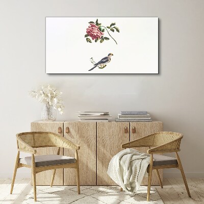 Obraz na plátne Zvieracie vták vetva kvetina
