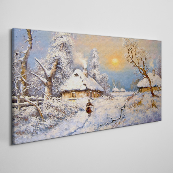 Obraz canvas Zimná vidiecka krajina