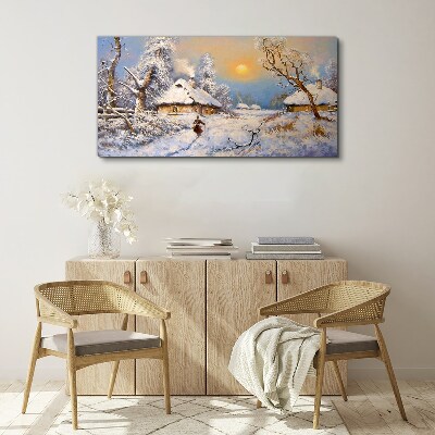 Obraz canvas Vidiecky zimné sneh