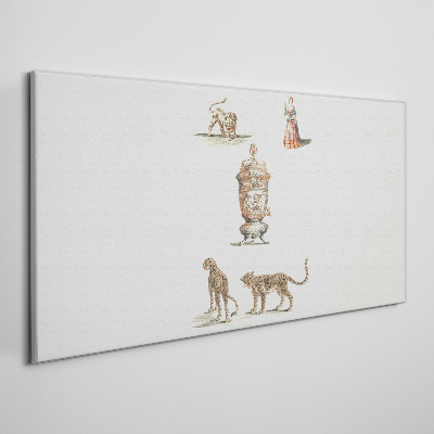 Obraz na plátne Kreslenie starovekých zvierat