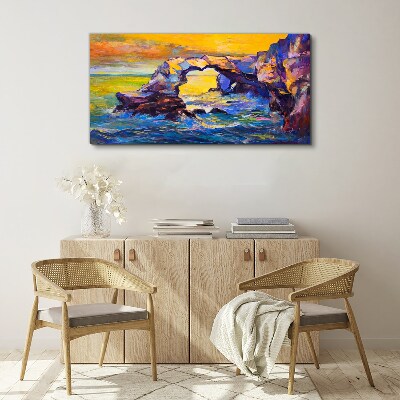 Obraz canvas Abstrakcie západ slnka