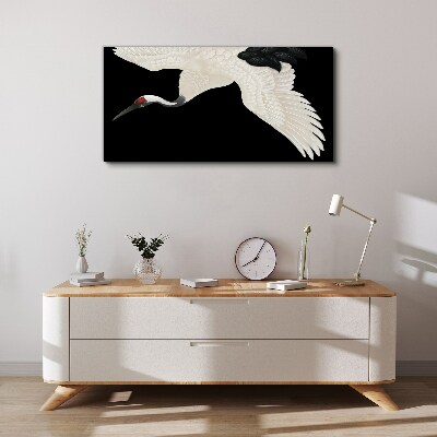 Obraz canvas Elegancia bielej siluety žeriavu