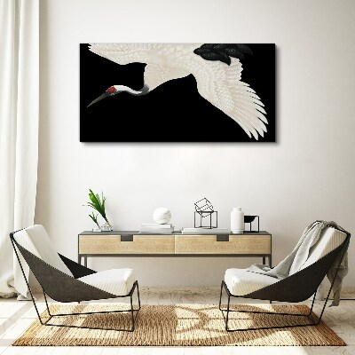Obraz canvas Elegancia bielej siluety žeriavu
