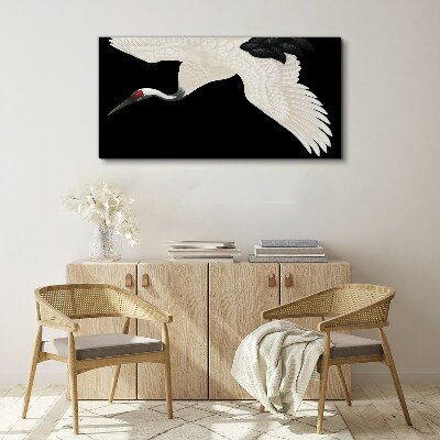Obraz canvas Elegancia bielej siluety žeriavu