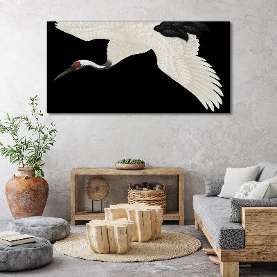 Obraz canvas Elegancia bielej siluety žeriavu