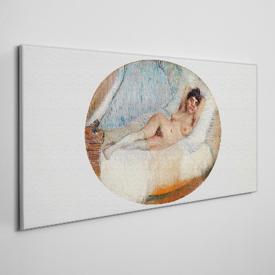 Obraz na plátne Nahá žena na posteli van Gogh