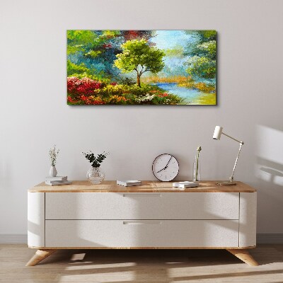 Obraz canvas Abstrakcia kvety lesné príroda