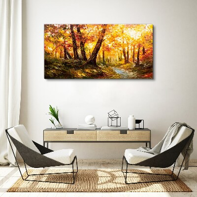 Obraz canvas Zlatý les na slnku