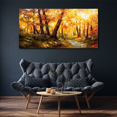 Obraz canvas Jesenné Lesné listy prírody