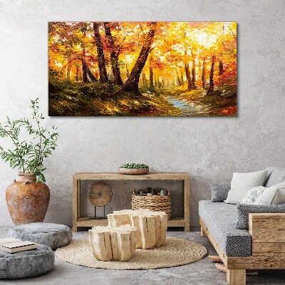 Obraz canvas Zlatý les na slnku