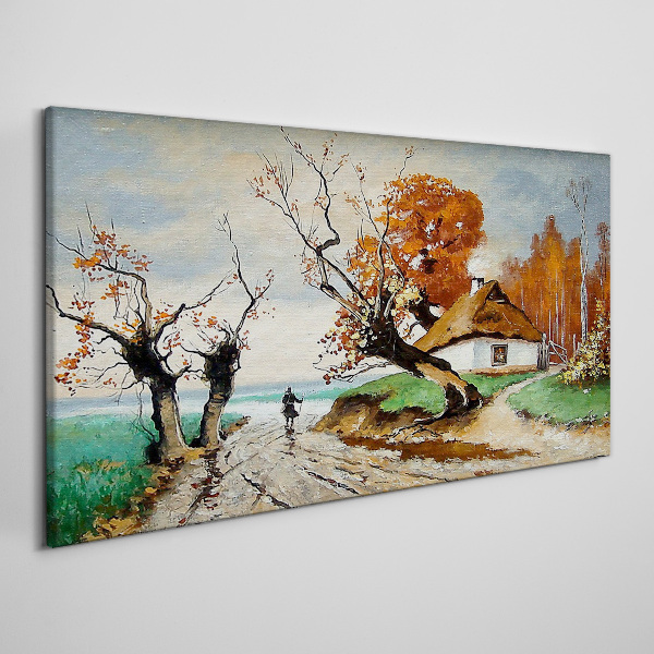 Obraz canvas Jesenná scenéria s vidieckym domom