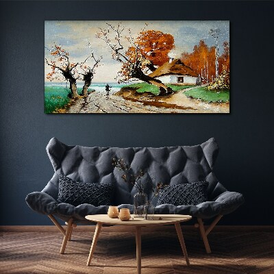 Obraz canvas Jesenná scenéria s vidieckym domom