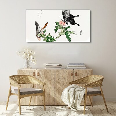 Obraz na plátne Pobočka motýľov kvetín