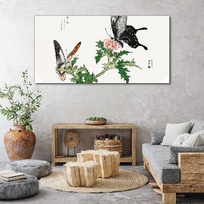 Obraz na plátne Pobočka motýľov kvetín
