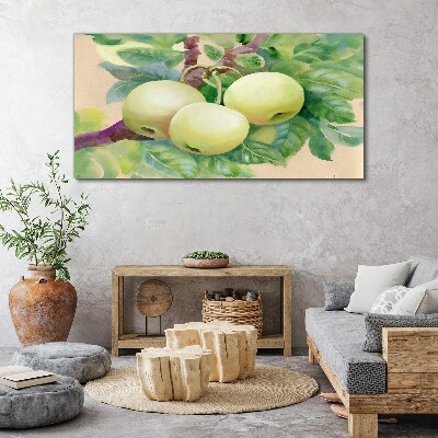 Obraz na plátne Ovocie jablčný vetva listy
