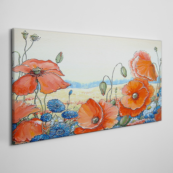Obraz canvas Kvetinová krajina v pastelových farbách