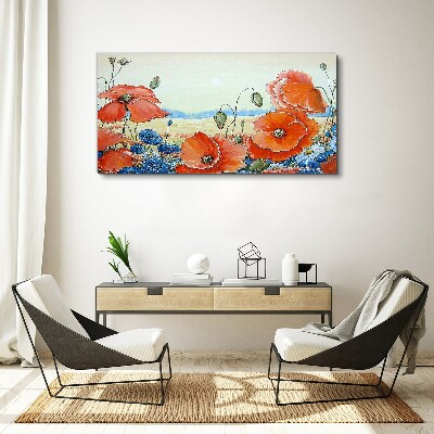 Obraz canvas Kvetinová krajina v pastelových farbách