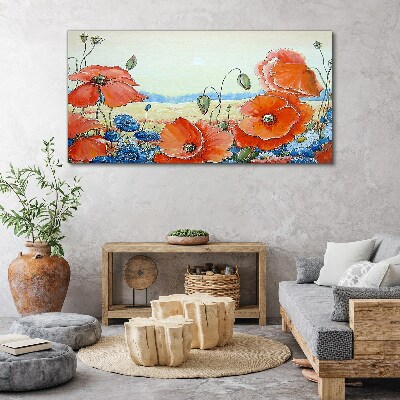 Obraz canvas Kvetinová krajina v pastelových farbách