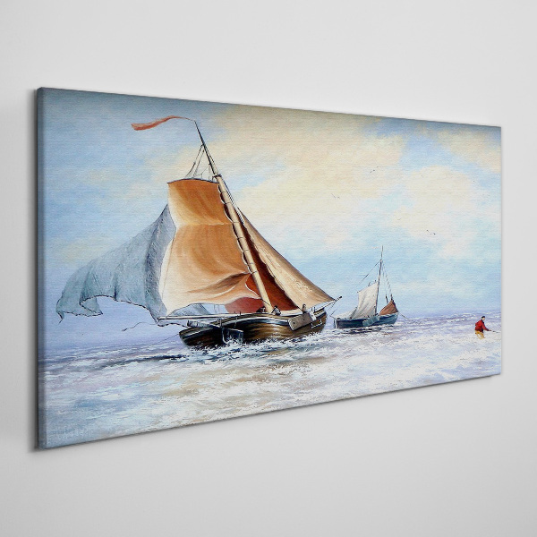 Obraz canvas Pláva na vlnách