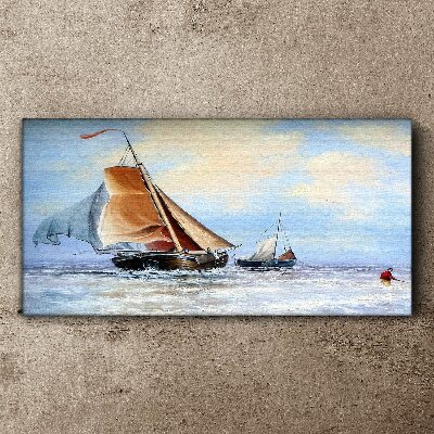 Obraz canvas morská loď vlny mraky