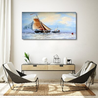 Obraz canvas Pláva na vlnách
