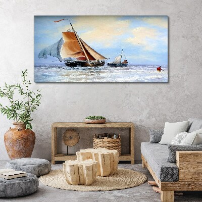 Obraz canvas Pláva na vlnách