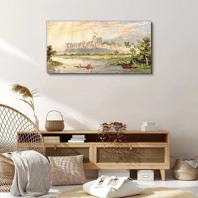 Obraz na plátne Zámocké lode stromy obloha