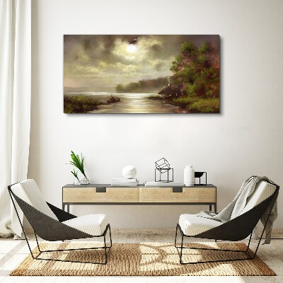 Obraz canvas Pokojná krajina pri vode