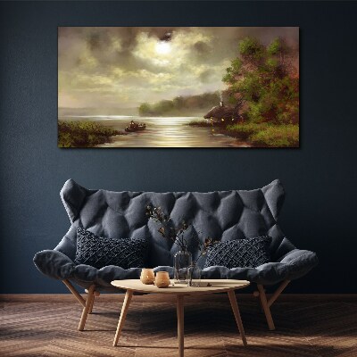 Obraz canvas Pokojná krajina pri vode