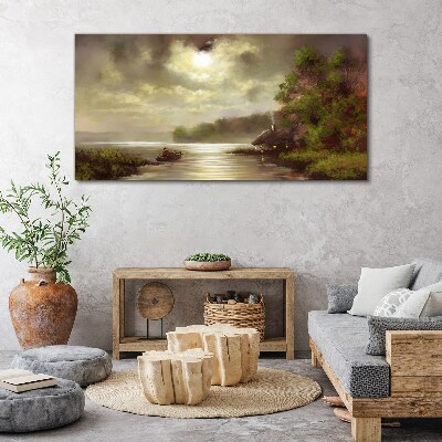 Obraz canvas Pokojná krajina pri vode